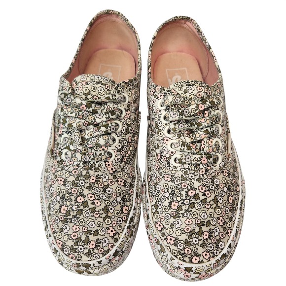 Vans Authentic Mono Floral Low Top Shoes Women's 6.5 Pink 44 Deck Sneaker 721356 - Picture 4 of 9